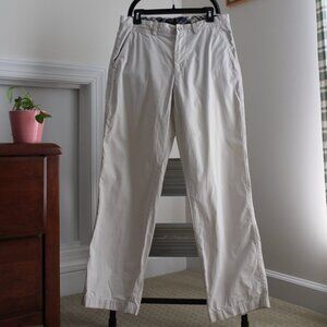 jcrew, regular fit white pants, 33x32,